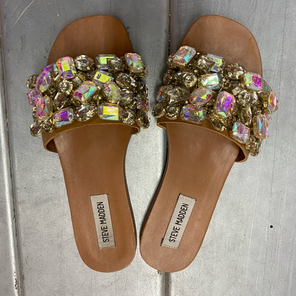 Steve Madden Brionna Rhinestone Slide 6.5